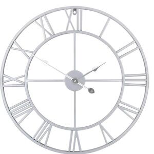 16” Metal Roman Numeral Wall Clock in Silver